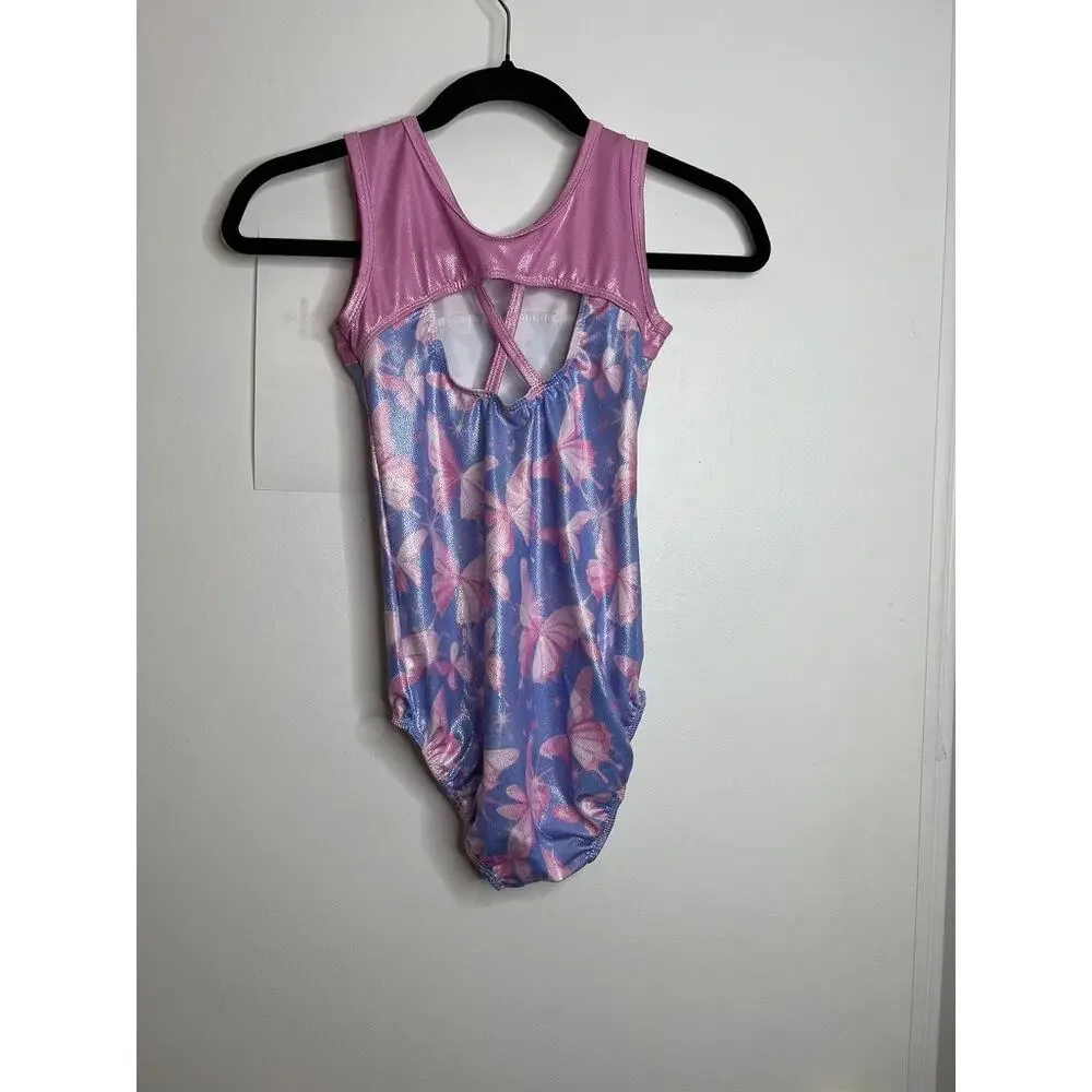 Girls Size 12 Butterfly Pink and Purple Leotard NWT